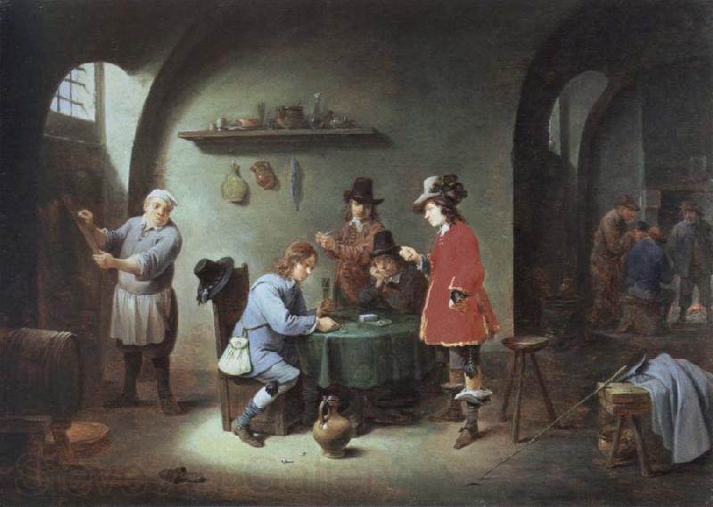 David Teniers gambling scene at an lnn Germany oil painting art